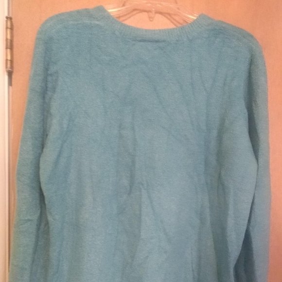 NWT Croft & Barrow Aqua Sweater, 1X - Picture 2 of 4